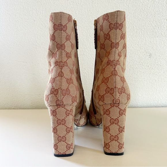 Gucci Victoire Canvas Monogram Malaga GG Ankle Boots Size EU 40 - Picture 5 of 12